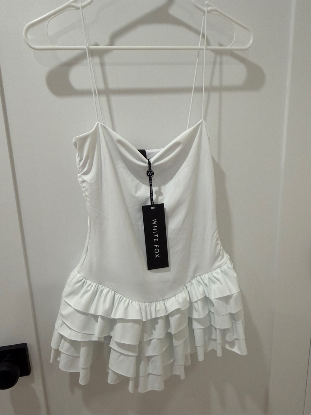 White Fox Boutique White Ruffle Mini Dress